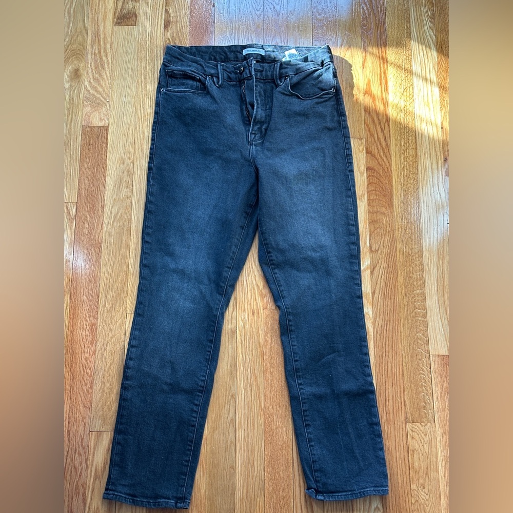 Good American good legs washed black jeans